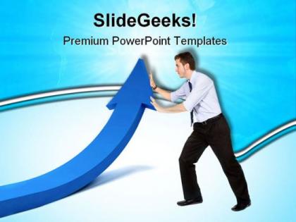 Push arrow up business powerpoint templates and powerpoint backgrounds 0511