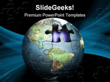 Puzzle globe business powerpoint templates and powerpoint backgrounds 0311