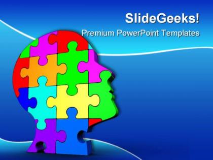 Puzzle head business powerpoint backgrounds and templates 0111