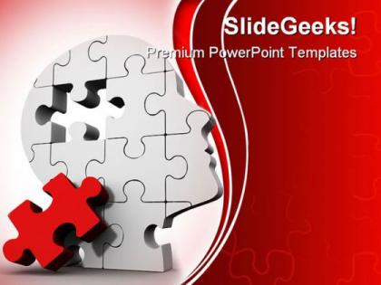 Puzzle mind business powerpoint backgrounds and templates 0111