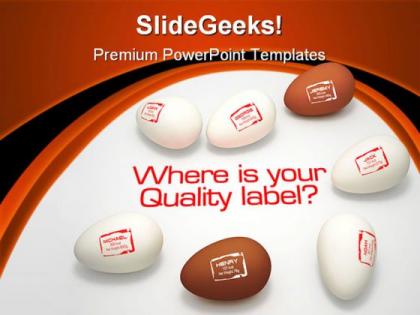 Quality label business powerpoint backgrounds and templates 0111
