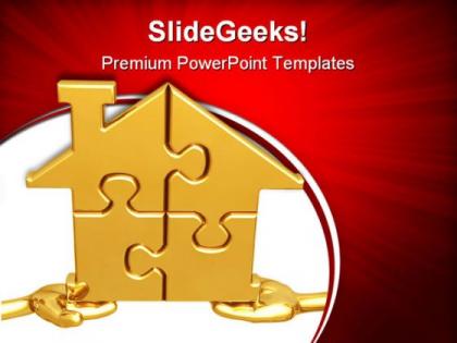 Realty puzzle metaphor powerpoint templates and powerpoint backgrounds 0811