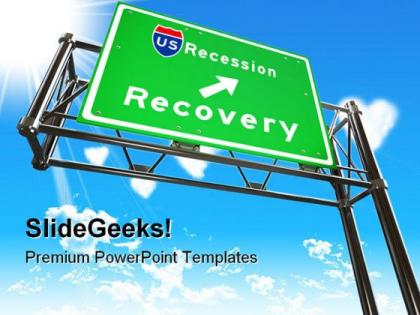 Recession sign metaphor powerpoint templates and powerpoint backgrounds 0611