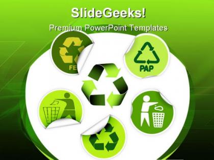Recycle labels environment powerpoint templates and powerpoint backgrounds 0811