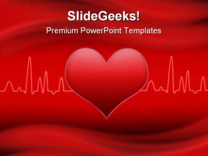 Red cardiogram heart medical powerpoint backgrounds and templates 1210