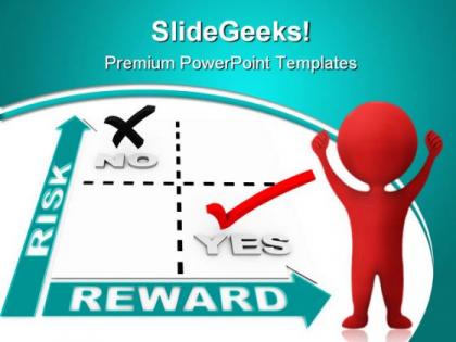Risk vs reward success business powerpoint backgrounds and templates 0111