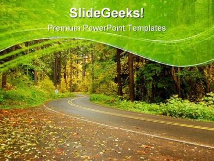 Road in autumn nature powerpoint templates and powerpoint backgrounds 0811