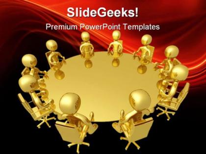 Round table meeting business powerpoint templates and powerpoint backgrounds 0711