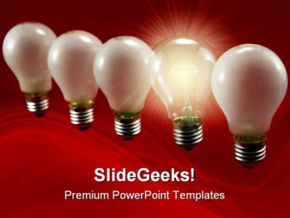 Row of light bulbs technology powerpoint templates and powerpoint backgrounds 0211