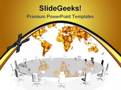 Satellite conference business powerpoint templates and powerpoint backgrounds 0811