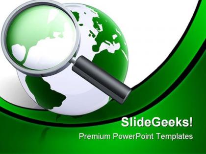 Searching the world globe powerpoint templates and powerpoint backgrounds 0411