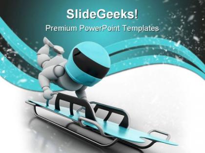 Sleigh snow sports powerpoint templates and powerpoint backgrounds 0611
