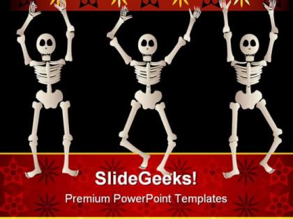 Spooky skeletons science powerpoint templates and powerpoint backgrounds 0611