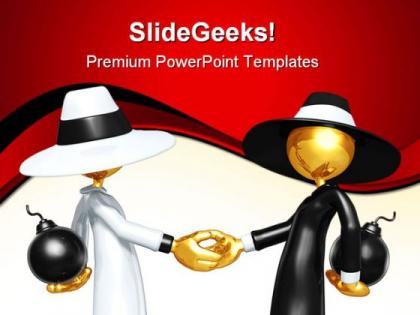 Spy games handshake powerpoint templates and powerpoint backgrounds 0811