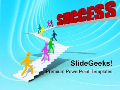 Stairs to success business powerpoint templates and powerpoint backgrounds 0811
