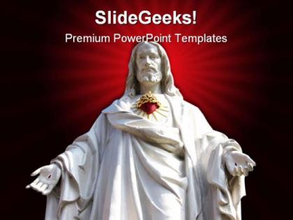 Statue of jesus religion powerpoint templates and powerpoint backgrounds 0811
