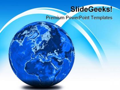 Stripe blue world globe powerpoint templates and powerpoint backgrounds 0211
