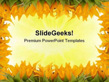 Sunflower border beauty powerpoint templates and powerpoint backgrounds 0511