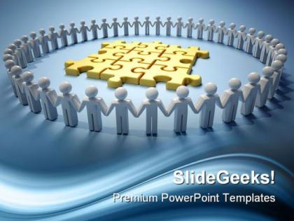 Teamwork and puzzle leadership powerpoint templates and powerpoint backgrounds 0811