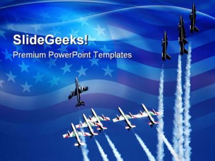 Teamwork planes americana powerpoint templates and powerpoint backgrounds 0711