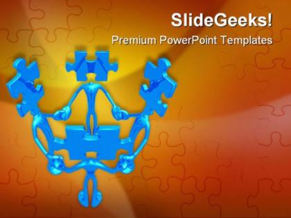 Teamwork puzzle leadership powerpoint templates and powerpoint backgrounds 0811