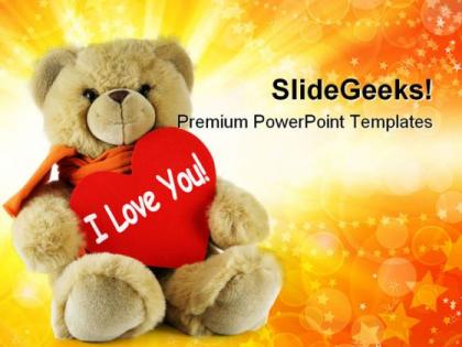 Teddy with i love you metaphor powerpoint templates and powerpoint backgrounds 0711