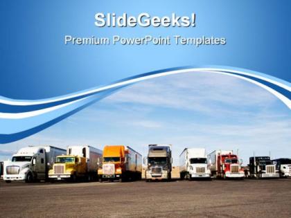 Trucks in row travel powerpoint templates and powerpoint backgrounds 0711