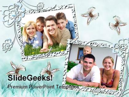 Two frames family powerpoint templates and powerpoint backgrounds 0811