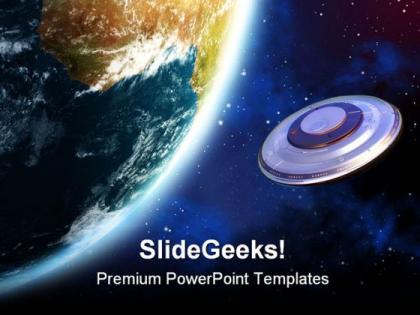 Ufo invasion globe powerpoint templates and powerpoint backgrounds 0811