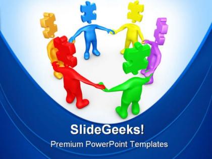 United people teamwork powerpoint background and template 1210