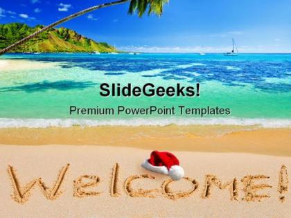 Welcome christmas holidays powerpoint backgrounds and templates 0111