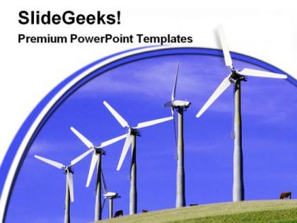 Windmills renewable energy science powerpoint templates and powerpoint backgrounds 0311
