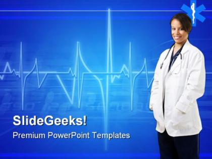 Woman doctor hospitality powerpoint templates and powerpoint backgrounds 0911