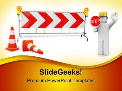 Work in progress sign construction powerpoint templates and powerpoint backgrounds 0811