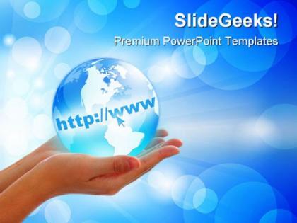 World in hand environment powerpoint templates and powerpoint backgrounds 0311