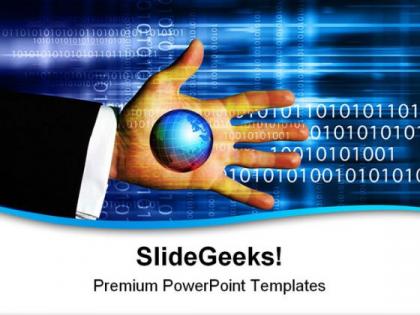 World in hand technology powerpoint templates and powerpoint backgrounds 0311