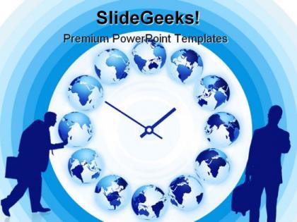 World time clock globe powerpoint templates and powerpoint backgrounds 0311