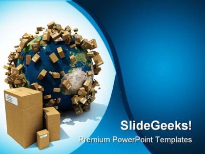 Worldwide delivery globe powerpoint templates and powerpoint backgrounds 0311