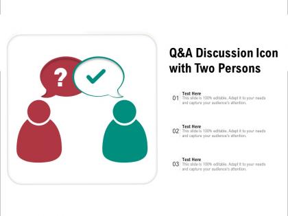 Q and a discussion icon with two persons