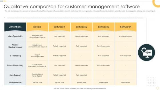 Qualitative Comparison For Customer Management Software