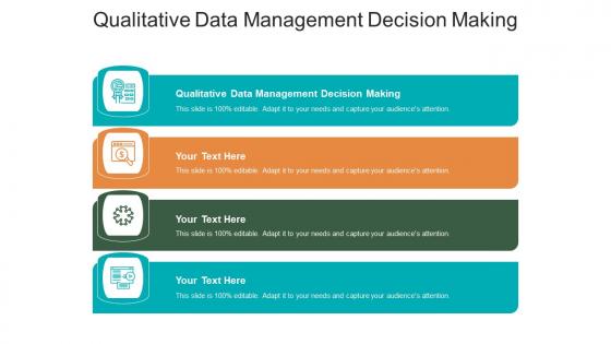 Qualitative data management decision making ppt powerpoint presentation slides backgrounds cpb