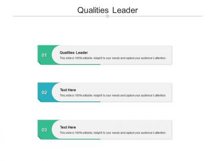 Qualities leader ppt powerpoint presentation infographic template brochure cpb