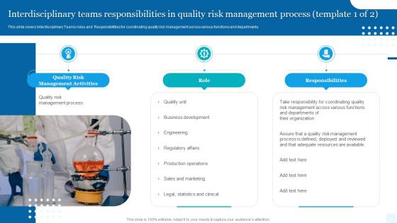 Quality Assessment Interdisciplinary Teams Responsibilities In Quality Risk Management Process Template
