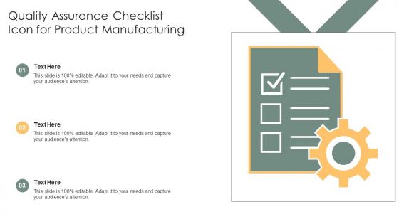 Quality Assurance Checklist Icon For Product Manufacturing