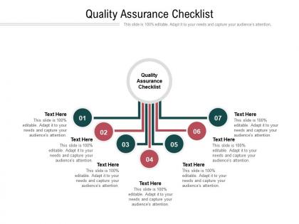 Quality assurance checklist ppt powerpoint presentation file deck cpb
