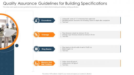 Quality Assurance Guidelines For Building Specifications Risk Management Commercial Development