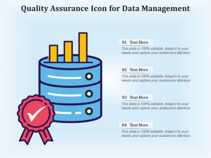 Quality assurance icon for data management