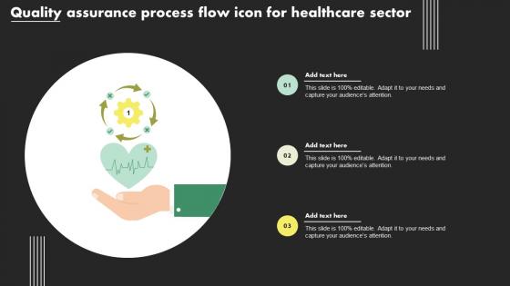 Quality Assurance Process Flow Icon For Healthcare Sector