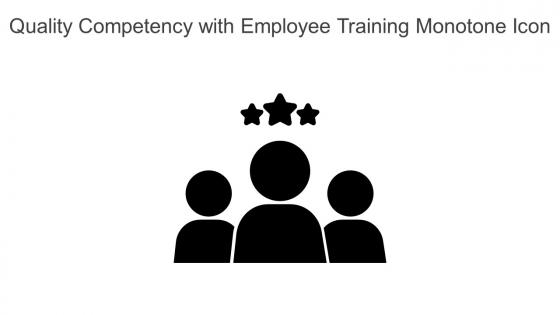 Quality Competency With Employee Training Monotone Icon In Powerpoint Pptx Png And Editable Eps Format