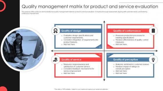 Quality Management Matrix For Product And Service Evaluation